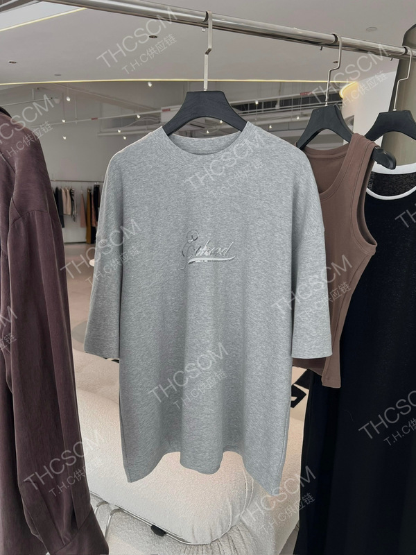 25初秋新作EA液体アンモニア両面シルケットコットンヘビービーズ刺繍レイジールーズシルエット半袖Tシャツ|undefined