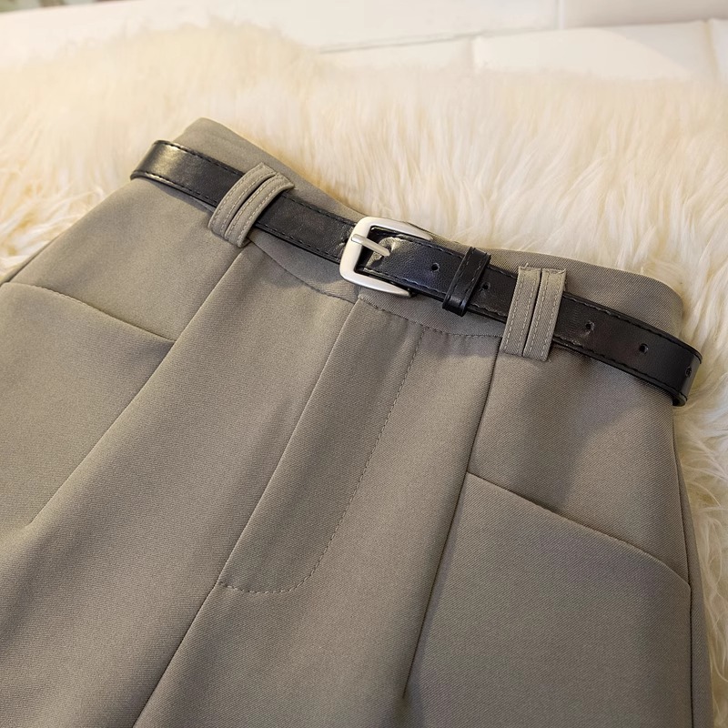 Quần short vest nữ cạp cao dáng chữ A ống rộng size lớn — Màu đen (thắt lưng miễn phí) chi tiết 13