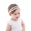 Children's hair accessory with bow, colored headband from pearl, small princess costume, Korean style