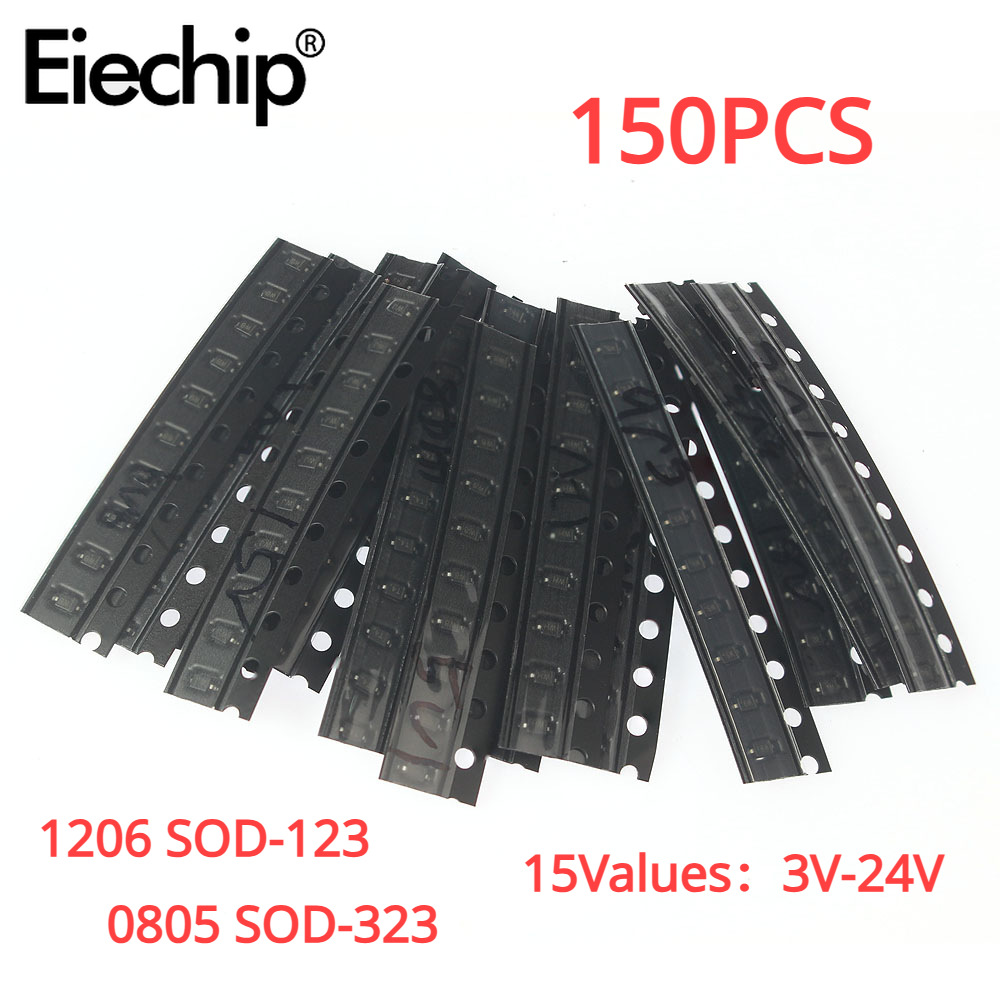 SOD-123/323稳压二极管3V~24V齐纳二极管1206/0805样品套件150pcs
