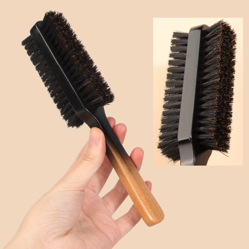 Barba transfronteriza para hombres cepillo de cabello de doble cara cepillo de cabello de madera de cabello de nylon cepillo de cabello