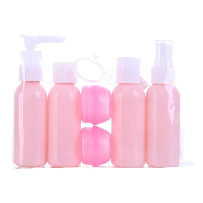 Paquete de cosméticos de viaje, botella pequeña con tapa abatible, botella de vacío de perfume, juego de botellas de spray, juego de 6 piezas