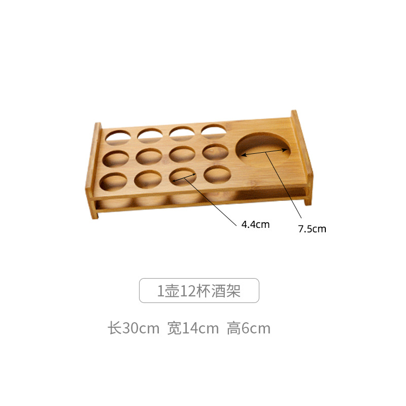 Portavasos de madera de estilo chino titular de la taza de vino blanco titular de la taza de la bala pequeña copa de vino estante de almacenamiento de decoración titular de la taza de bambú hogar estante de madera