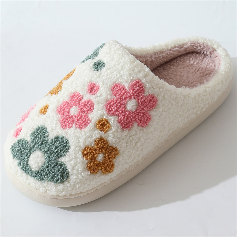 Neue Winter Schöne Frauen Hausschuhe Mädchen Mode Blumen Hause Rutschen Paare Weiche Möwen Flache Sandalen Männer Flip-Flops S041_voghion.com