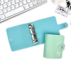 韓國ins風豆豆本DIY迷你手賬本活頁口袋本三孔隨身便攜軟皮筆記本