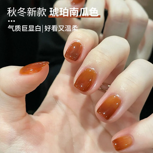 Autumn and Winter Amber Pumpkin Color Nail Polish 2025 New Popular Color Whitening Nail Polish Phototherapy Glue Wholesale