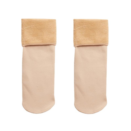 Snow socks mid-calf solid color winter velvet thickened skin tone warm and cold-proof socks comfortable men's and women's floor socks