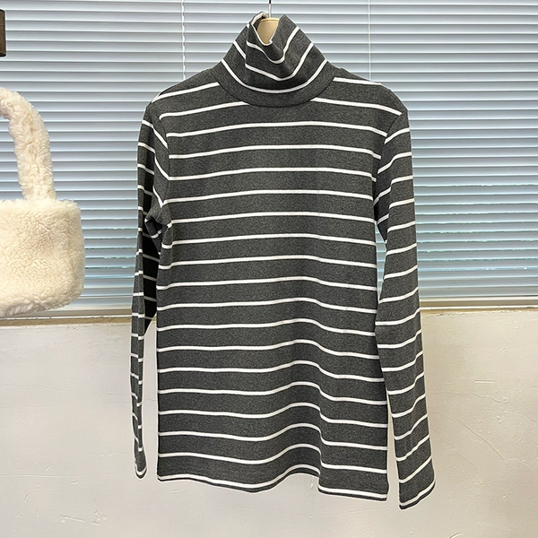 Dark hemp gray and white wide strips