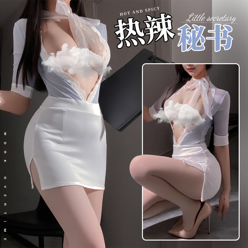 Sexy Lingerie Stewardess Uniform Slim Fit Sexy Nightclub Performance Passionate Temptation Suit Abstinence Hip-Hugging Outfit 6401