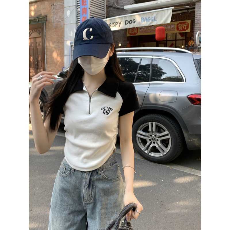 Elegant fashionable summer design cotton short sleeve T-shirt with…