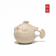 原矿段泥全手工河豚190ML创意茶玩摆件泡茶壶茶具礼品宜兴紫砂壶