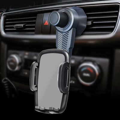 Car phone holder | Air Outlet Universal Navigation Mobile - gray-panel-long-hook-clip
