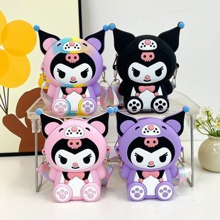 Kuromi Children's Cute Coin Silicone Kindergarten Little Girl Crossbody Bag Shoulder Bag Cartoon Princess Bag