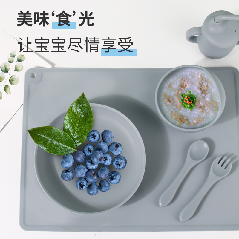 赤ちゃんのシリカゲルの食事の皿の子供の料理の皿の大きい吸引力の果物の皿の粉砕防止の飼育の食器のセットのレストランの丸い皿|undefined