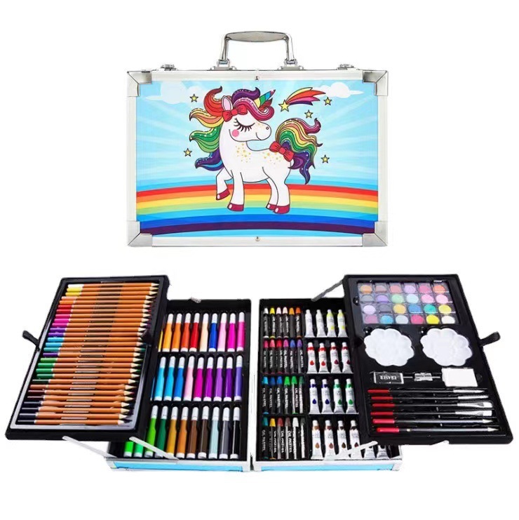 145 caja de aluminio pincel conjunto de dibujo infantil arte papelería pincel de graffiti pincel acuarela pincel fábrica al por mayor