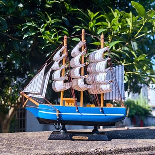 24cm wooden sailboat model ornaments factory direct Mediterranean decorative creative boat model crafts gifts