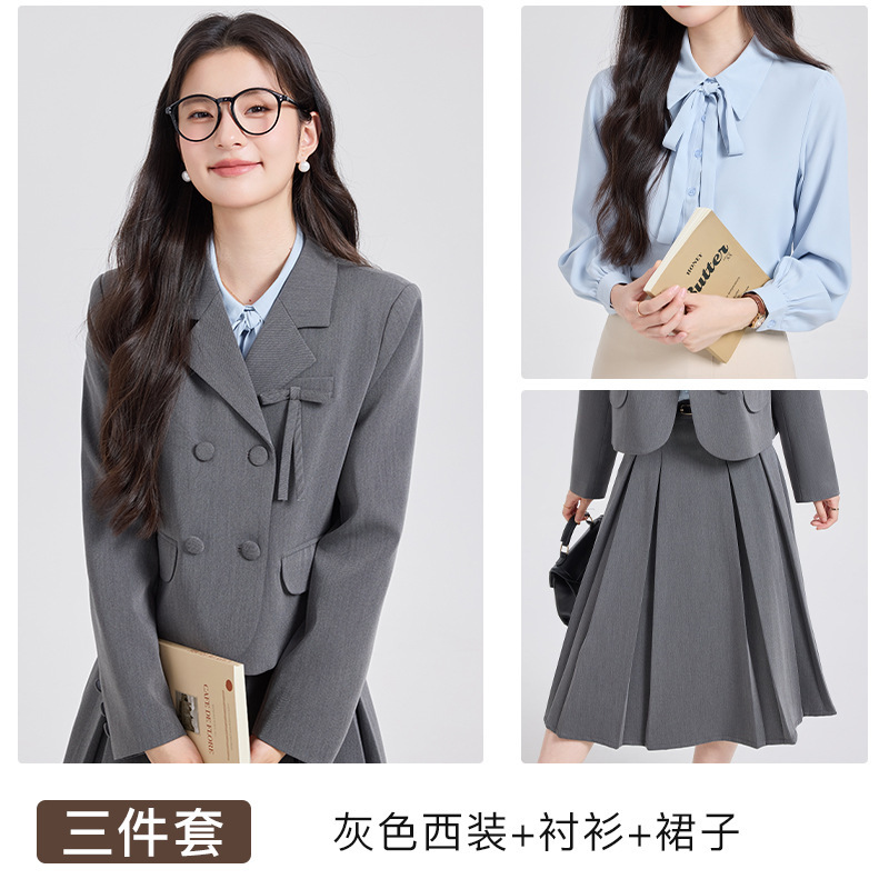 正式场合正装女套装大学生教资面试轻职场穿搭小个子通勤西服9125|undefined