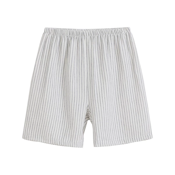 [Double-layer gauze shorts] Elegant white pinstripes-women's style