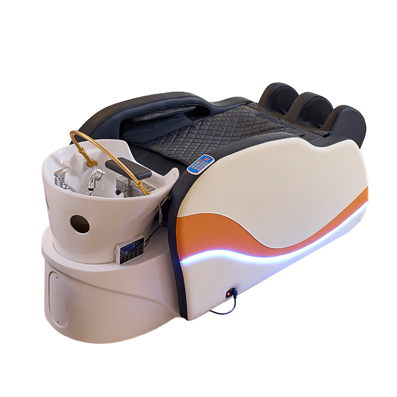 Cama de masaje eléctrica de masaje automático multifuncional para salón de peluquería, cama de tratamiento de cabeza especial para fumigación y circulación de agua a temperatura constante