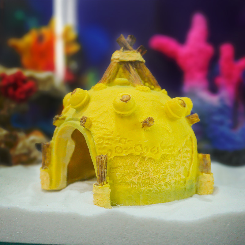 Adornos para Acuarios, Casa de Resina en Forma de Cabaña de Palitos, Decoración Popular Transfronteriza para Acuarios, Creativa Casa de Escondite para Cangrejos