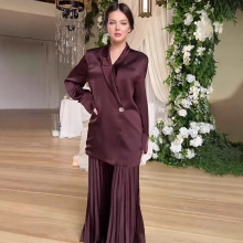 亚马逊欧美跨境2025年春季新款时尚气质长袖长裙舒适套装连衣裙女