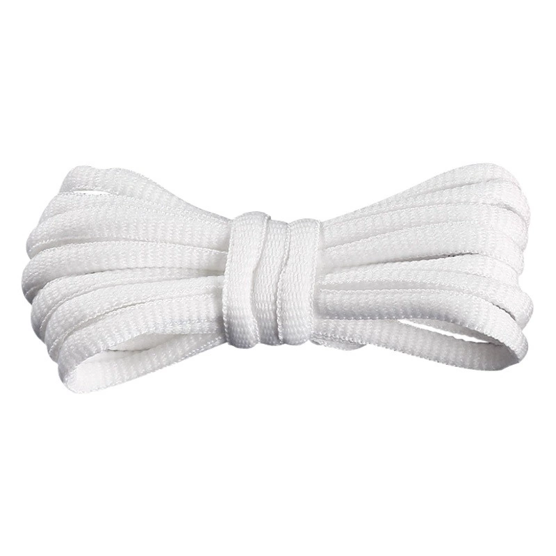 Оптовая продажа полукруглый шнурки баскетбольные кроссовки повседневная обувь черный белый цвет полиэстер овальная плоская шнурка веревка