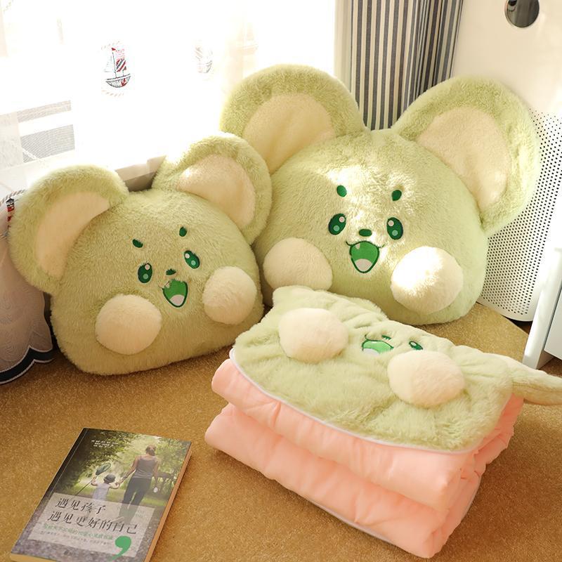 Invierno engrosado almohada colcha doble uso 2 en 1 almohada plegable para automóviles almohada de oficina siesta manta almohada