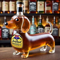 Высокое боросиликатное стекло такса виски винная бутылка бутылка игристого вина стеклянная бутылка ремесла винная бутылка такса собачья стеклянная бутылка вина