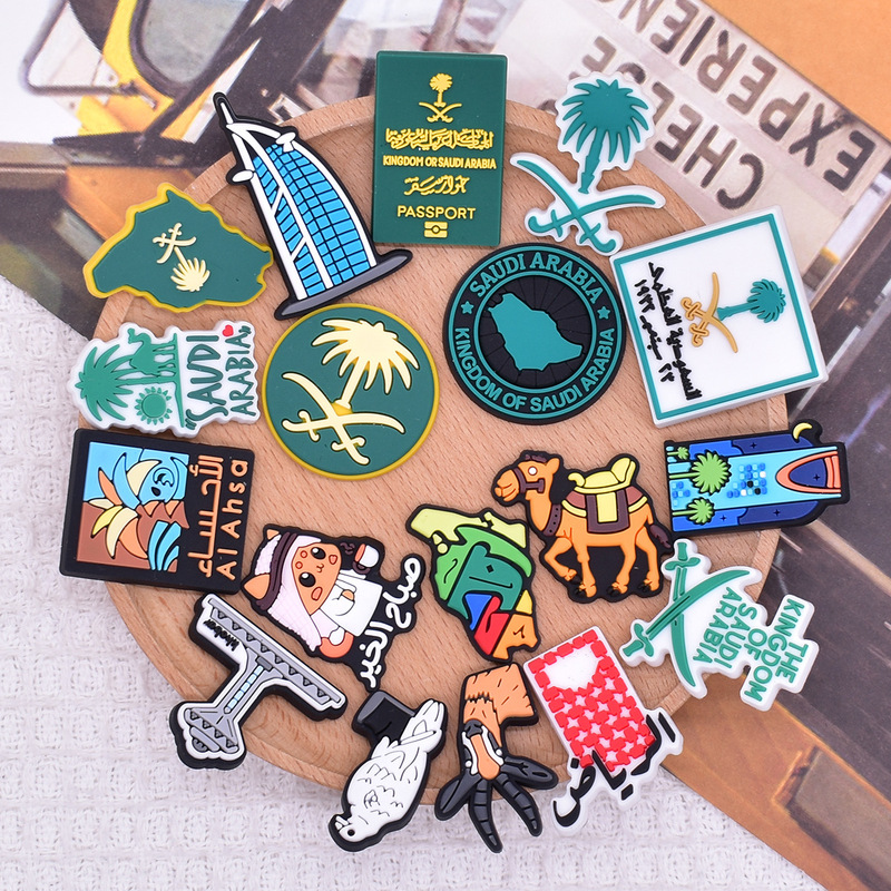 National Series Saudi Arabia Jewelry Accessories Cartoon Flat Decoration Creative Pvc Soft Patch DIY Accessories