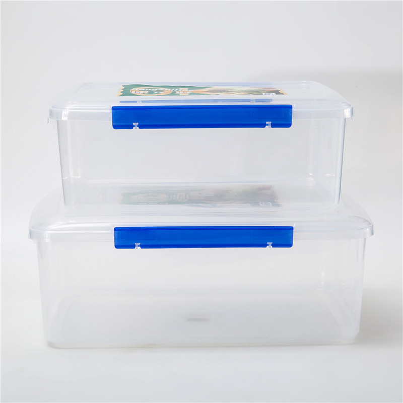 Caja de plástico transparente caja de preservación caja de sellado rectangular refrigerador caja de almacenamiento de alimentos fabricantes comerciales al por mayor