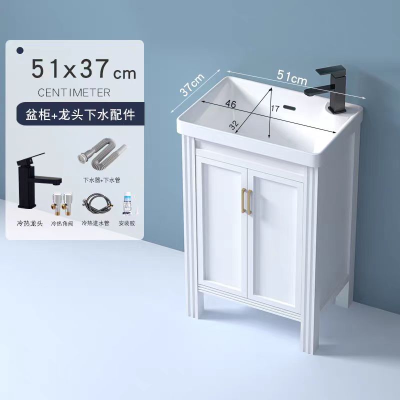 Gabinete de baño de aluminio espacial grueso tipo suelo cerámico integrado lavabo lavabo tipo casa pequeña lavabo de mano lavabo combinación