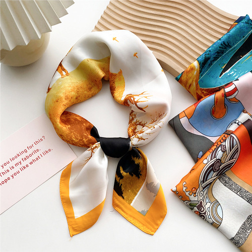 70 small square scarf silk scarf for women in spring, autumn and summer thin Korean style versatile decorative suit shirt temperament small scarf