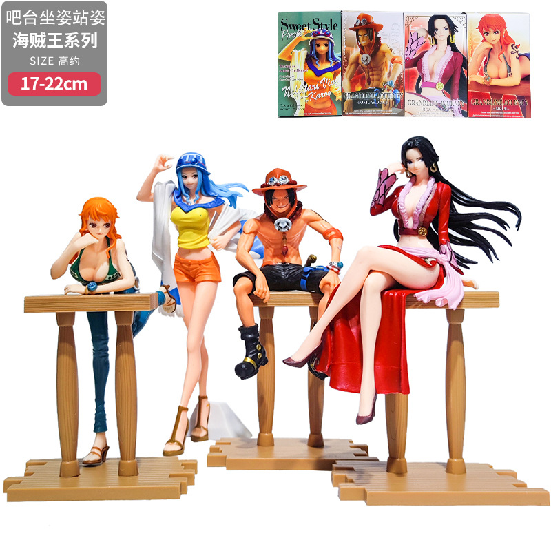 One Piece Bar counter Sitting female emperor Nami Exelon Standing Wei Wei Anime boxed Garage Kit Decoration Model