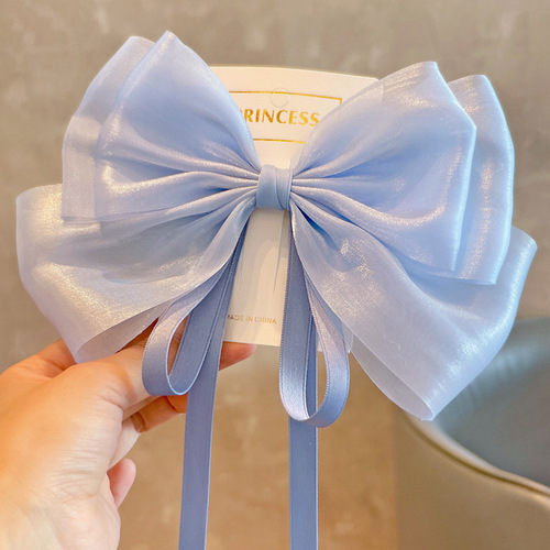 Extra-large ribbon, fairy butterfly bow hair clip for girls, floating ribbon hair clip, high-end children's hair accessory, hair decoration
