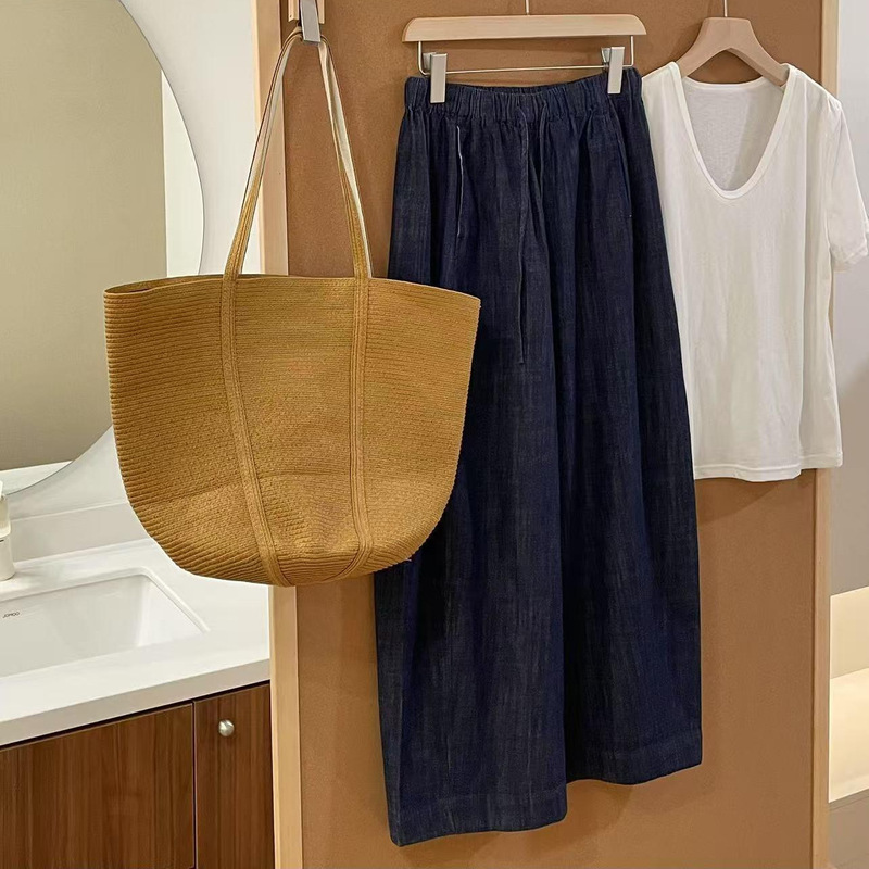 Casual and Comfortable Versatile Denim Granny Pants for Women 2026 Summer New Style Loose Elastic Waist Casual Pants for Women Versatile Casual and Comfortable Versatile Denim Granny Pants for Women 2026 Summer New Style Loose Elastic Waist Casual Pants for Women Versatile