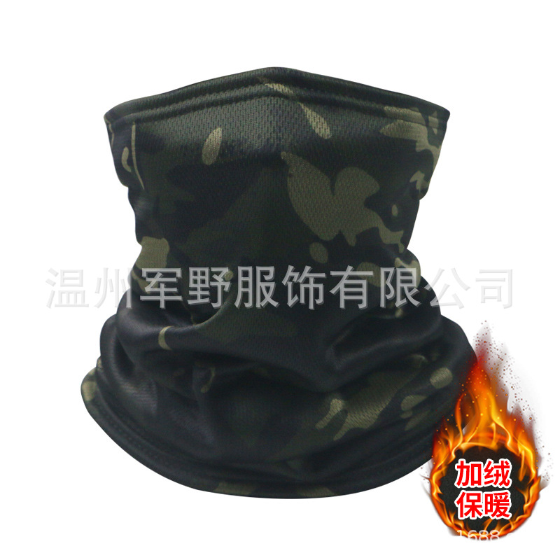 Camuflamiento y veludo turbante de invierno máscara de ciclismo al aire libre máscara de cuello caliente de invierno deportivo cubierta de cabeza transfronteriza