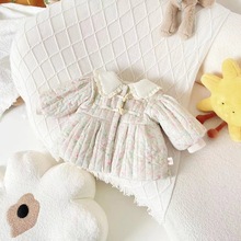 女童棉衣2023秋冬新儿童棉袄外套中小童女童碎花保暖棉衣一件代发