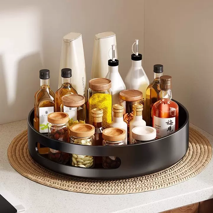 2025新款可旋转调料品置物架厨房调味料双层家用台面佐料收纳神器