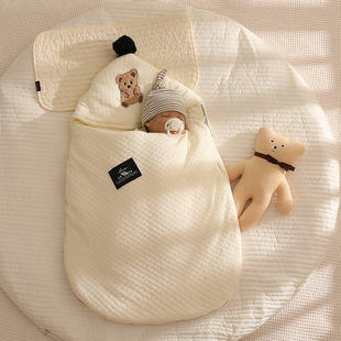 Newborn Baby Quilt Spring and Autumn Pure Cotton Winter Thickened Newborn Bag Anti-Scare Sleeping Bag Wrapped Anti-kick Quilt Swaddling