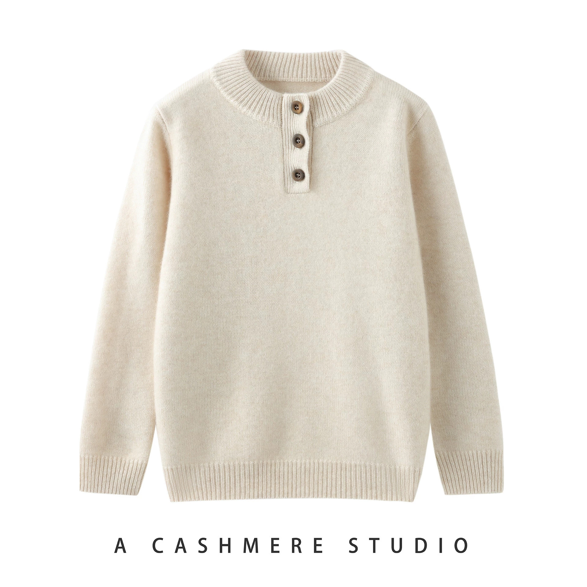 26 New Children's Cashmere Sweaters, Half-Open Collar Thick Cashmere Sweaters for Girls, High-Neck Base Layer Sweaters for Boys