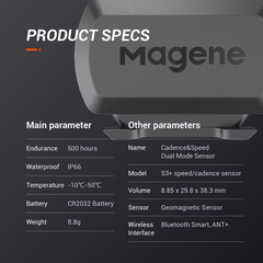 MAGENE gemini210 speed and cadence sensor ANT+ Bluetooth compatible with Garmin iGPS