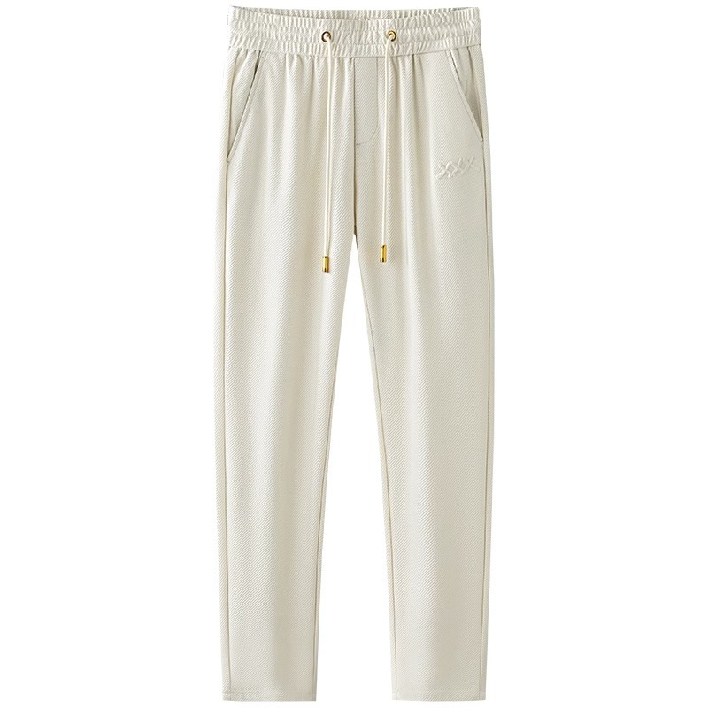 Pantaloni sanitari a gamba dritta sportivi ricamati con etichetta di moda da uomo sottile in cotone twill tridimensionale estivo versatile,_voghion.com