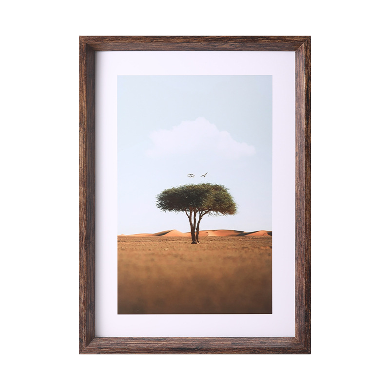 simple wooden wall photo frame