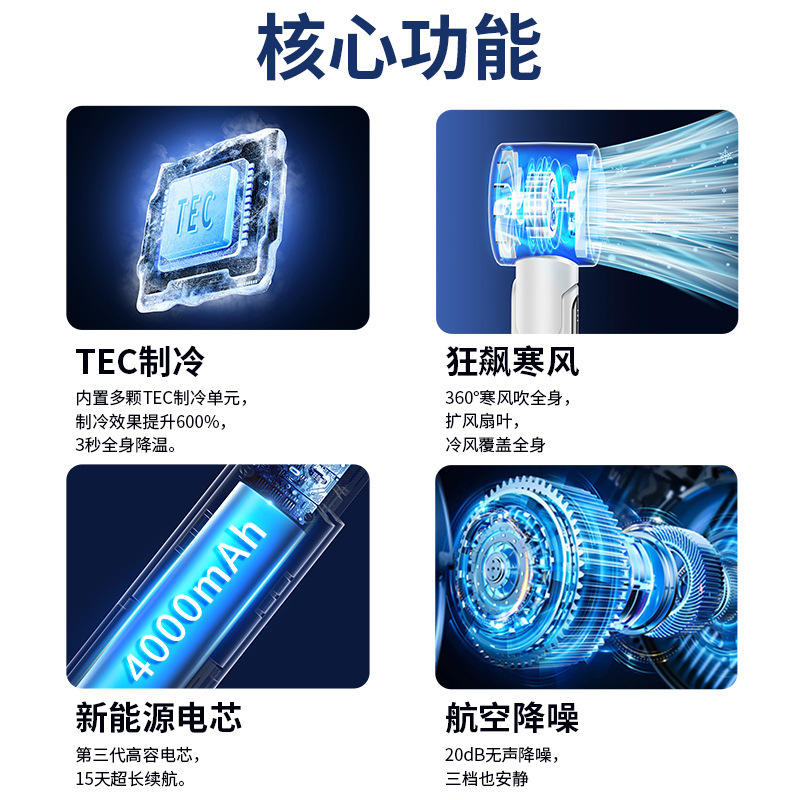 外国貿易クロスボーダー折りたたみ冷凍ハンドヘルド小型ファン屋外小型ポータブル USB ファンサイレント高速ファン|undefined