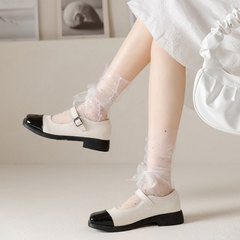 Summer Ultra-Thin Japanese Sweet Bow Net Stockings, Trendy Star Spangled Glitter Transparent Fairy Socks