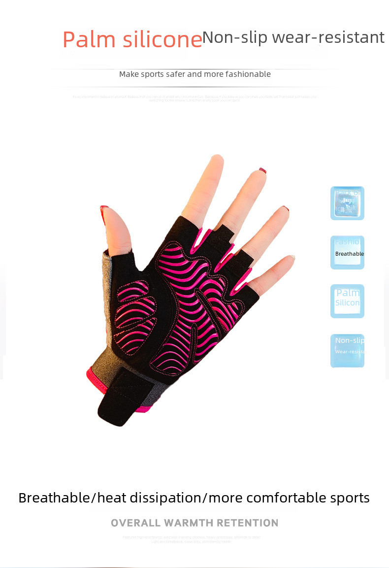 Fitness Gloves Women's Summer Half-section Thin Sunscreen Non-slip Ice Silk Driving Leakage Half-finger Cycling Gloves Women_maomaolike.com