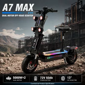 72V Dual Motor Electric Scooter for Adults 5000W×2 High Power 13inch Off-Road Foldable Electric Scooter with Seat