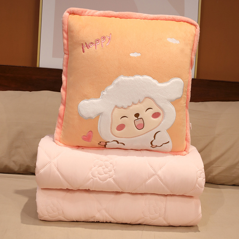 Edredón de almohada de seda de hielo manta de doble uso edredón de almohada dos en uno almohada de coche almohada de siesta de oficina