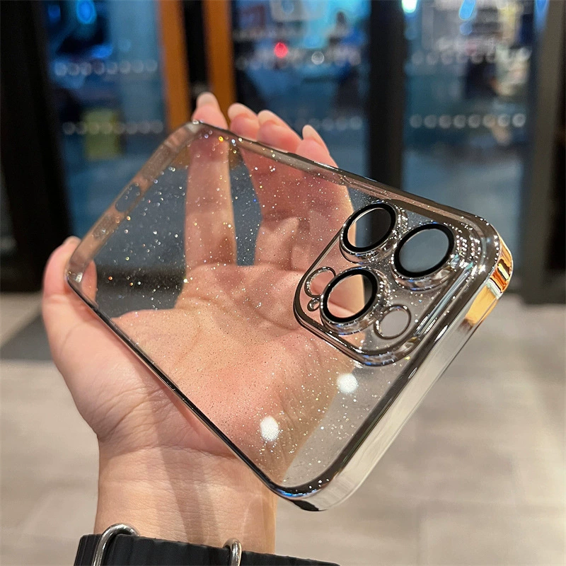 Ultra-thin Transparent Protective Case (Apple) iPhone 16 / 17 Pro Max, Starry Electroplated PC