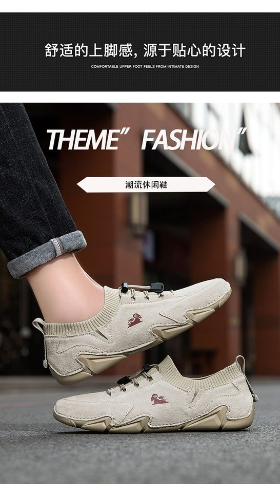 Giày Martin nam cổ thấp da heo, đế cao su may, phong cách năng động — G87139 Kaki, G87139 màu xám, G87139 đen chi tiết 10